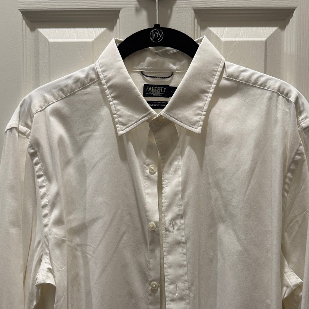 Faherty Men's Cream Dress Shirt